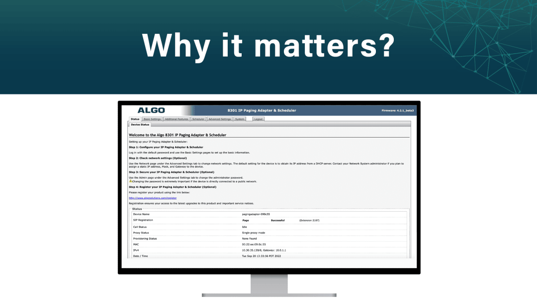 Whit it matters, remote configuration