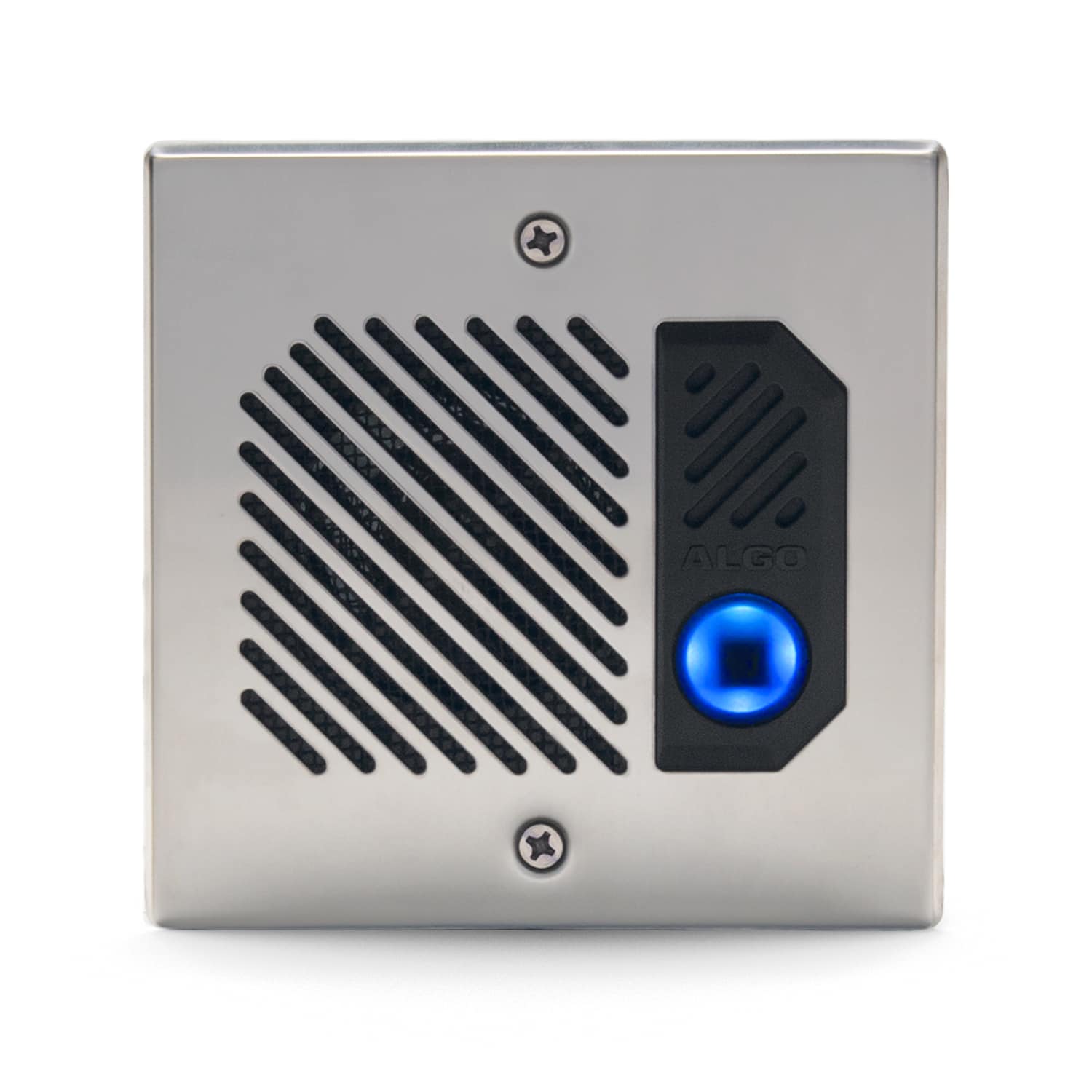 Image of Algo 8201 Intercom with the light on.